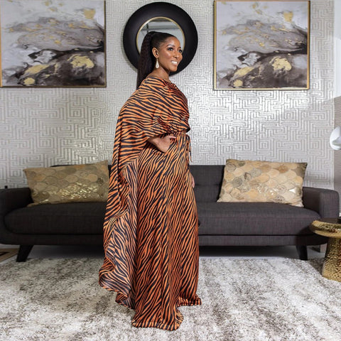 2 Piece Sets New Print Bazin Baggy Pants Rock Long Sleeve Famous Suit CODE: KAR1106