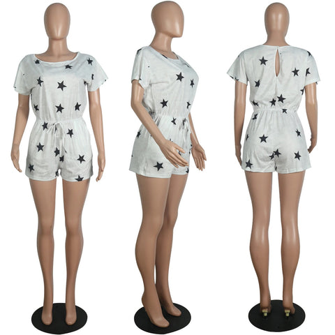 New Sexy Tie-dye Pajamas Printed Cotton Jumpsuit CODE: KAR1110