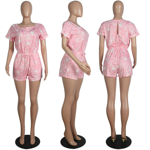 New Sexy Tie-dye Pajamas Printed Cotton Jumpsuit CODE: KAR1110