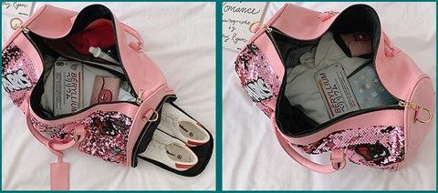 Tide Cool Badge Fashion Sequins Wet and Dry Separation Shoes Travel  Large Handbag CODE: KAR1126