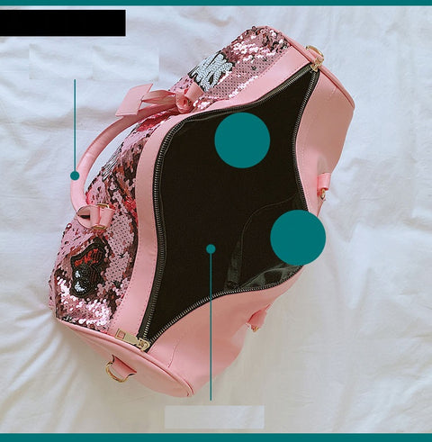 Tide Cool Badge Fashion Sequins Wet and Dry Separation Shoes Travel  Large Handbag CODE: KAR1126