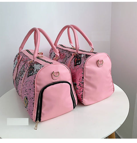 Tide Cool Badge Fashion Sequins Wet and Dry Separation Shoes Travel  Large Handbag CODE: KAR1126