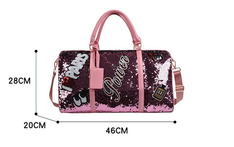 Tide Cool Badge Fashion Sequins Wet and Dry Separation Shoes Travel  Large Handbag CODE: KAR1126
