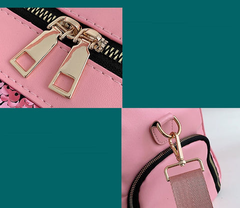Tide Cool Badge Fashion Sequins Wet and Dry Separation Shoes Travel  Large Handbag CODE: KAR1126