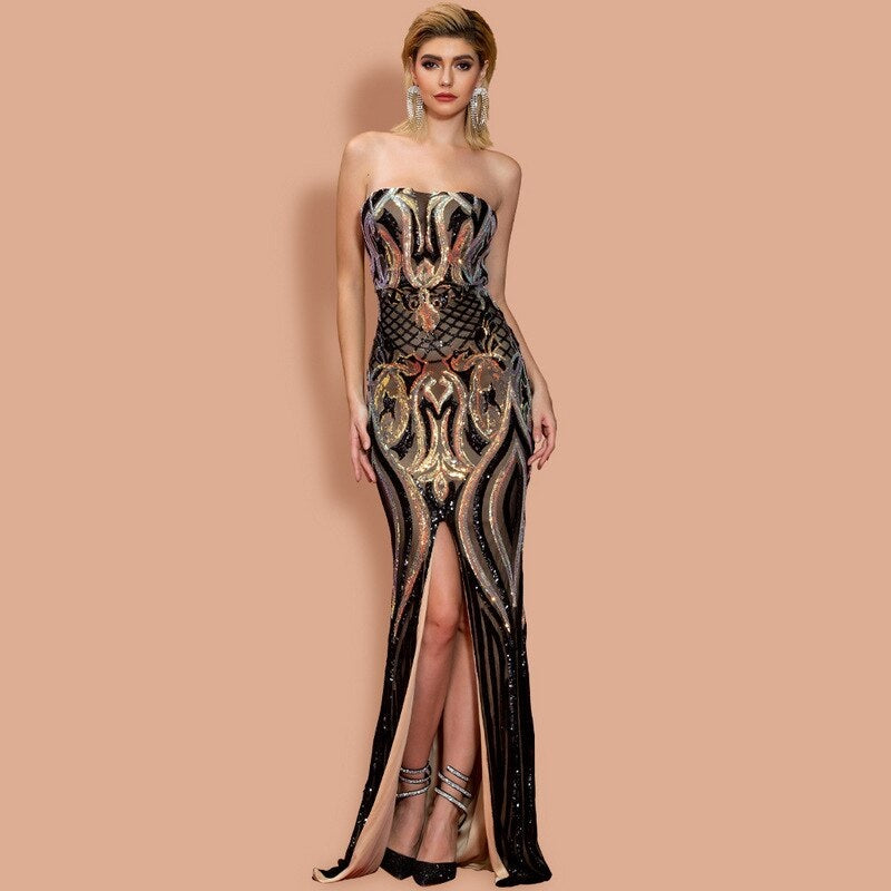 Long Sexy Sleeveless Backless Geometry High Split Elegant Party Mermai–  Monrsh