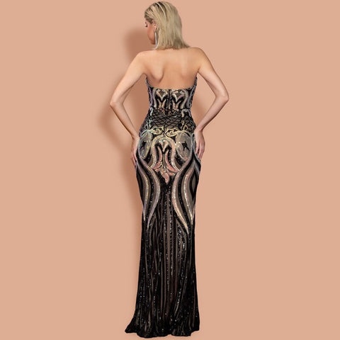 Long Sexy Sleeveless Backless Geometry High Split Elegant Party Mermaid Dress CODE: KAR1135