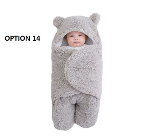 Nursery Wrap Swaddle Ultra-Soft Fluffy Fleece Newborn Baby Sleeping Bag CODE: KAR1152