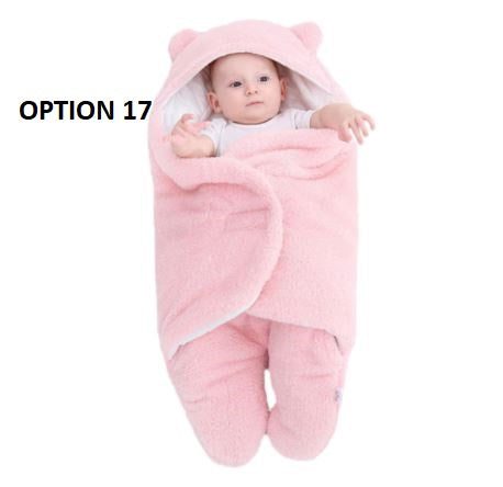 Nursery Wrap Swaddle Ultra-Soft Fluffy Fleece Newborn Baby Sleeping Bag CODE: KAR1152