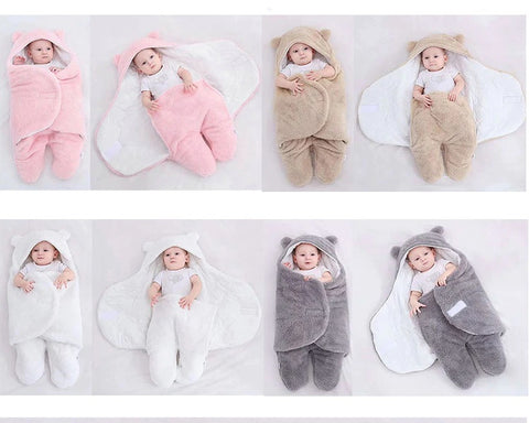 Nursery Wrap Swaddle Ultra-Soft Fluffy Fleece Newborn Baby Sleeping Bag CODE: KAR1152