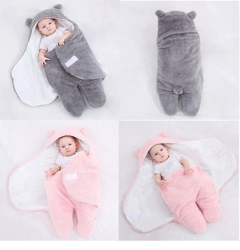 Nursery Wrap Swaddle Ultra-Soft Fluffy Fleece Newborn  Baby Sleeping Bag CODE: KAR1152