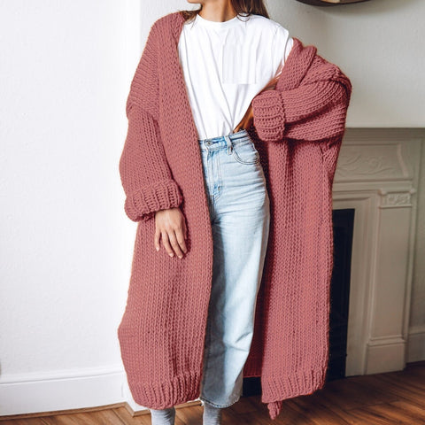 Autumn Fall Winter Cardigan Long Sleeve Long Knitted Cardigan Outwear CODE: KAR1153