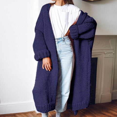 Autumn Fall Winter Cardigan Long Sleeve Long Knitted Cardigan Outwear CODE: KAR1153