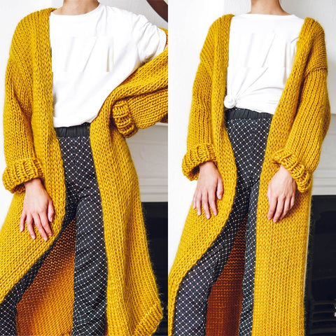 Autumn Fall Winter Cardigan Long Sleeve Long Knitted Cardigan Outwear CODE: KAR1153