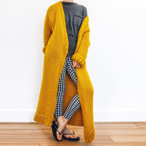 Autumn Fall Winter Cardigan Long Sleeve Long Knitted Cardigan Outwear CODE: KAR1153
