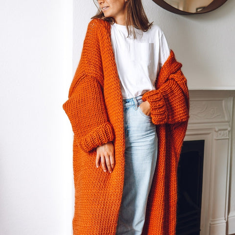 Autumn Fall Winter Cardigan Long Sleeve Long Knitted Cardigan Outwear CODE: KAR1153