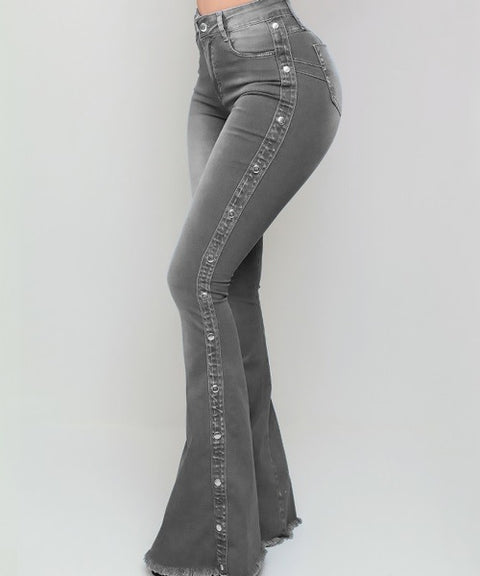 Slim Fit Skinny Bell Bottom Butt Lift Washed Oversizesd Denim Pant CODE: KAR1157