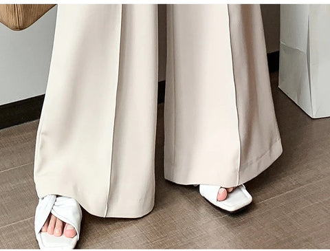 New Elegant Button High Waist Wide Leg Casual Full Length pant CODE: KAR1161