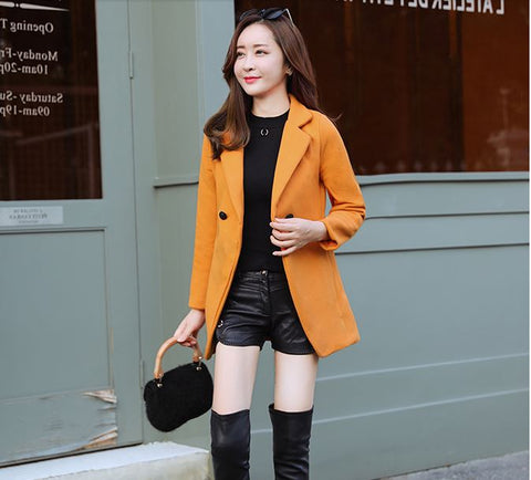 Autumn Winter Wool Blend Warm Long Plus Size Coat CODE: KAR1164