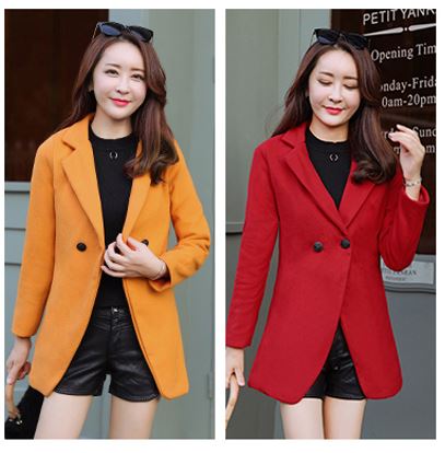 Autumn Winter Wool Blend Warm Long Plus Size Coat CODE: KAR1164