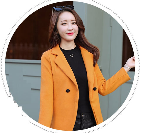 Autumn Winter Wool Blend Warm Long Plus Size Coat CODE: KAR1164