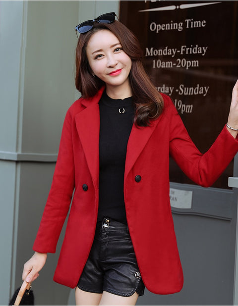 Autumn Winter Wool Blend Warm Long Plus Size Coat CODE: KAR1164