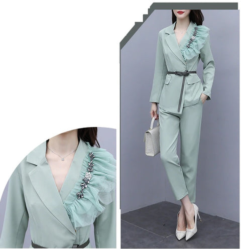 New Long Sleeve Blazer+Trouses  Two-Piece Set CODE: KAR1169