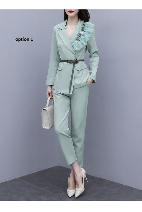 New Long Sleeve Blazer+Trouses  Two-Piece Set CODE: KAR1169