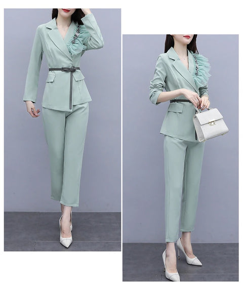 New Long Sleeve Blazer+Trouses  Two-Piece Set CODE: KAR1169