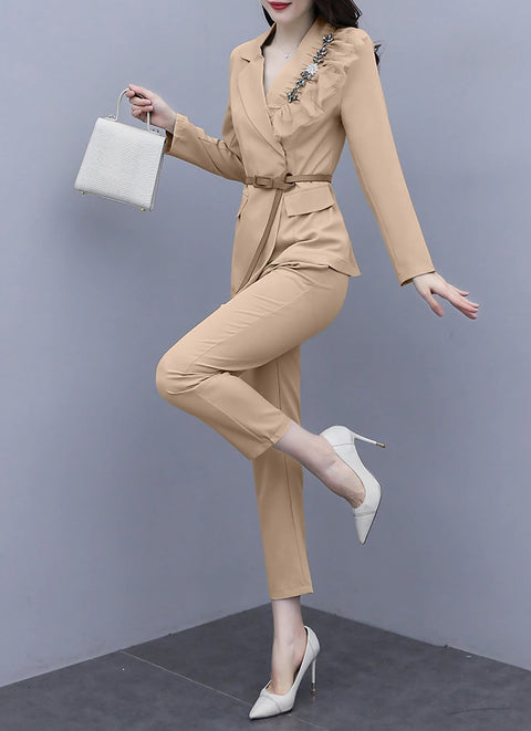 New Long Sleeve Blazer+Trouses  Two-Piece Set CODE: KAR1169