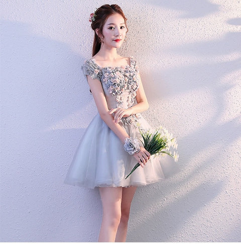 New Collection Off Shoulder Floral Print Plus Size Short Ball Gown CODE: KAR1179
