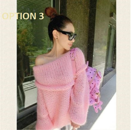New off the shoulders, boat neck, Loose knit thick wool sweater CODE: KAR1186