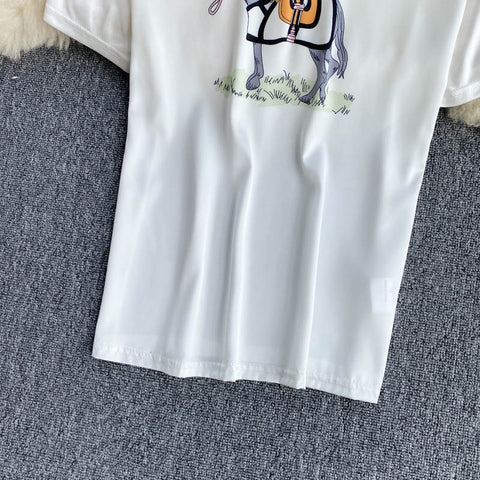 New Short Sleeve T-Shirt + High Waist Slim Skirt, Two Piece Set CODE: KAR1215