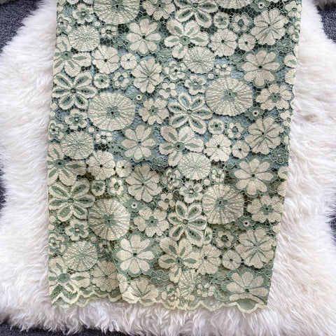 New Fashion High Waist, Pencil Style, Flower, Sexy, Embroidered Lace Skirt CODE: KAR1220