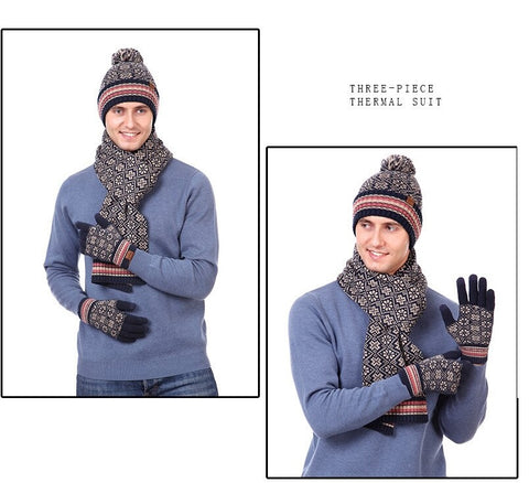 New fashion, winter suit for outdoor, warm and windproof, knitted, snowflake, 3-piece set CODE: KAR1247