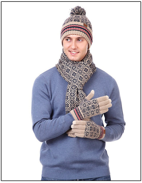 New fashion, winter suit for outdoor, warm and windproof, knitted, snowflake, 3-piece set CODE: KAR1247