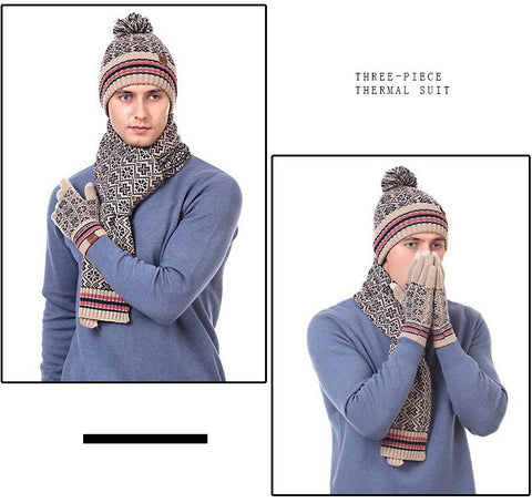 New fashion, winter suit for outdoor, warm and windproof, knitted, snowflake, 3-piece set CODE: KAR1247