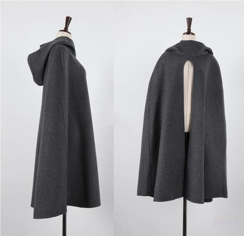 New winter collection, long, loose Hooded wool coat CODE: KAR1266