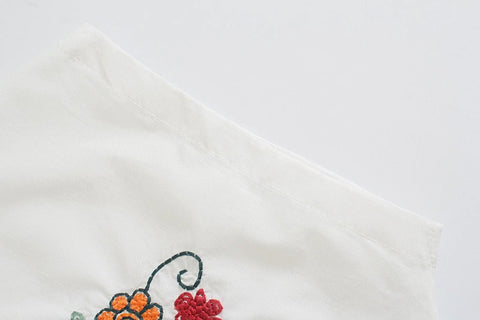 New Mini, Embroidered, High Waist, White, Boho Style, Mini Skirt CODE: KAR1284