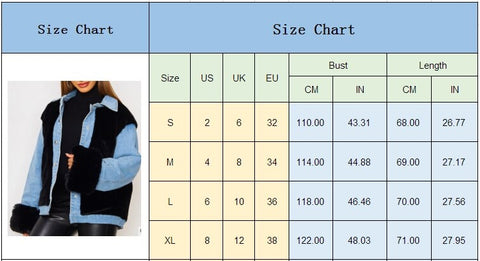New Winter , Splice Denim, Plush, Warm Jacket CODE: KAR1292