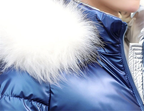 New  Winter Collection Long, Fur Collar, Shiny, Cotton Padded, Jacket CODE: KAR1312