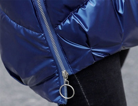 New  Winter Collection Long, Fur Collar, Shiny, Cotton Padded, Jacket CODE: KAR1312