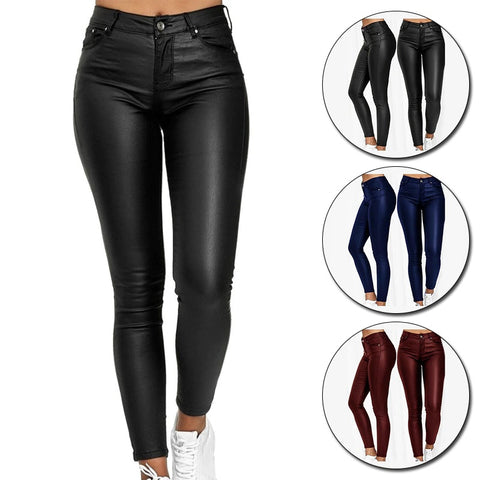 New Casual, Sexy, Skinny, Long, Faux Pu Leather, Tight Bottom, Little Feet, Pencil Pants CODE: KAR1320