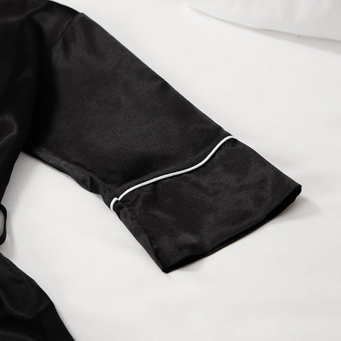 New Bridal Bathrobe, Waist, Black Three Quarter Sleeve Long Dress CODE: KAR1330