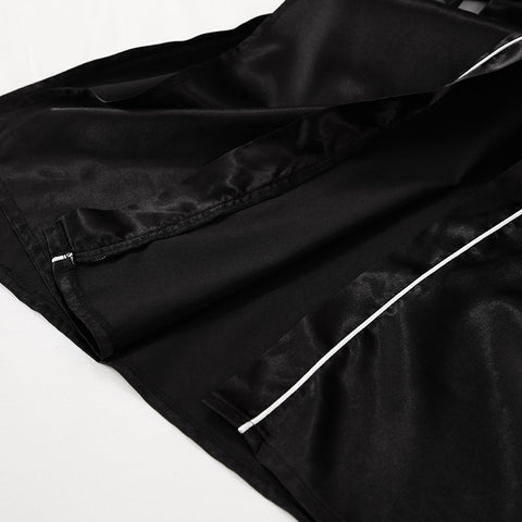 New Bridal Bathrobe, Waist, Black Three Quarter Sleeve Long Dress CODE: KAR1330