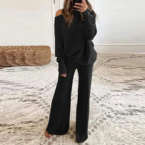 New Spring Autumn Soft, Loose + Wide Leg Pants, 2 Piece Set CODE: KAR1348