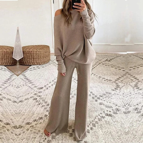 New Spring Autumn Soft, Loose + Wide Leg Pants, 2 Piece Set CODE: KAR1348