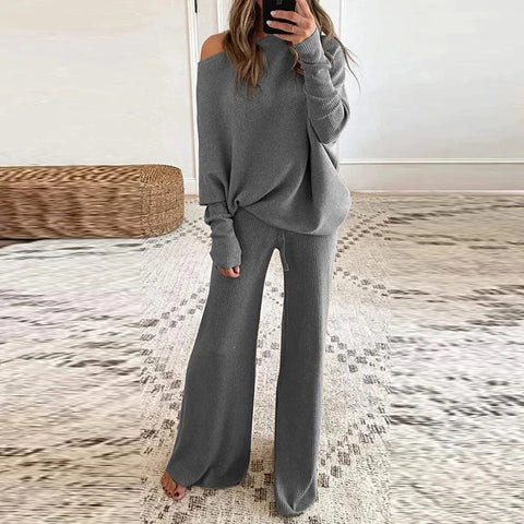 New Spring Autumn Soft, Loose + Wide Leg Pants, 2 Piece Set CODE: KAR1348