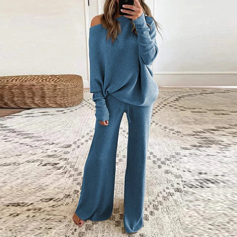 New Spring Autumn Soft, Loose + Wide Leg Pants, 2 Piece Set CODE: KAR1348
