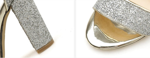 New Trend Chunky Heel Sequin Sandals CODE: KAR1420