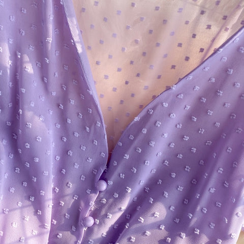 New Polka Dot Sexy V-neck Short Sleeve Slim Waist Playsuit CODE: KAR1430